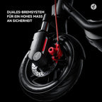 E-Scooter F2 Pro D II mit Straßenzulassung, bis zu 65 km Reichweite, 120 kg Tragfähigkeit und vorderer Doppelfederung, schwarz