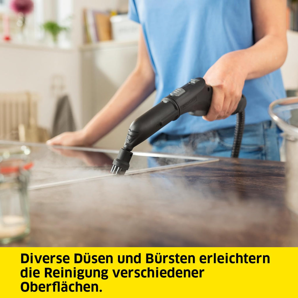 Dampfreiniger SC 3 Deluxe 3,5 bar 30 s Aufheizzeit mit EasyFix Bodenreinigungsset Handdüse Punktdüse Rund- und Fugendüse