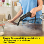 Dampfreiniger SC 3 Deluxe 3,5 bar 30 s Aufheizzeit mit EasyFix Bodenreinigungsset Handdüse Punktdüse Rund- und Fugendüse