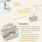 Freiarm-Nähmaschine mit Fußpedal, 32 Stiche, Einfädelhilfe und Auto-Fadenspannung