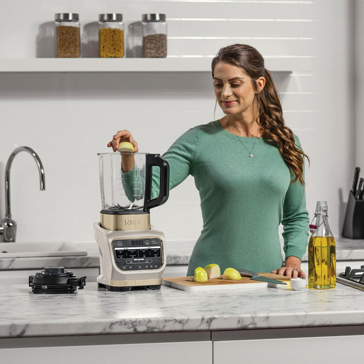 Heiß-Kalt-Mixer und Suppenbereiter 1,7 l 1000 W mit 10 Auto-iQ-Programmen Glaskrug Stampfer und Reinigungsbürste