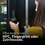 Türschloss-Zubehör Keypad 2 NFC Fingerprint Zahlencode Bluetooth Matter 35 NFC-Schlüssel 20 Fingerprints 200 Zutrittscodes