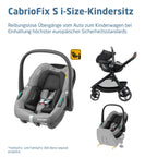 3-in-1 Kinderwagen Zelia Select mit Babyschale CabrioFix S i-Size, 0–22 kg, inkl. Wickeltasche und Regenverdeck, Grau