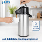 Kaffeemaschine mit Edelstahl-Isolierkanne 2,2 L, Modell THERMO 24, 2,069 kW, Brühzeit 5–6 Min, Trockenlaufschutz