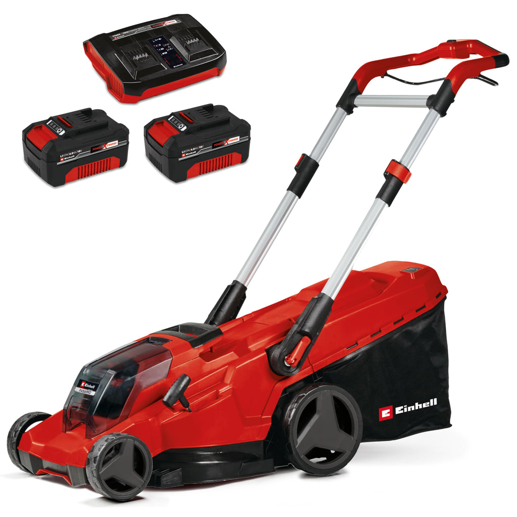 Akku-Rasenmäher RASARRO 36/42 42 cm Schnittbreite Brushless-Motor Mulchfunktion 550 m² 2x 4,0 Ah Akku Ladegerät