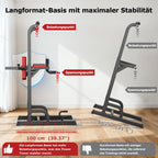 Power Tower Dip-Station mit Klimmzugstange, freistehend, 7-fach höhenverstellbar, bis 200 kg, inkl. Widerstandsband