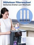 Umkehrosmoseanlage Auftisch mit Heißwasserspender, 7-stufige Filterung mit UV und Mineralien, 5 L Tank, 7 Temperaturstufen