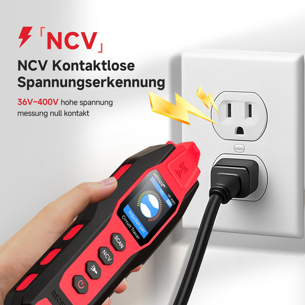 Kabelsuchgerät mit Digitalmultimeter, 8-stufiger Empfindlichkeit, für Wand- und Erdkabel sowie Sicherungs- und Bewässerungsleitungen