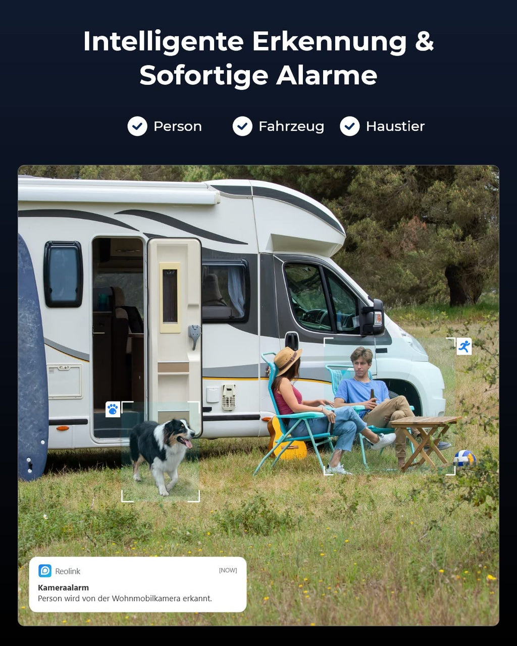 4K 3G/4G LTE Solar Überwachungskamera mit SIM Karte, 360° PTZ Auto-Tracking und KI-Erkennung für Menschen, Fahrzeuge und Haustiere