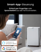 Luftentfeuchter mit WLAN & App, 20 L in 24 h, Wäschemodus, Feuchtigkeitssensor und 4 L Tank, Modell PB-D-24-WF