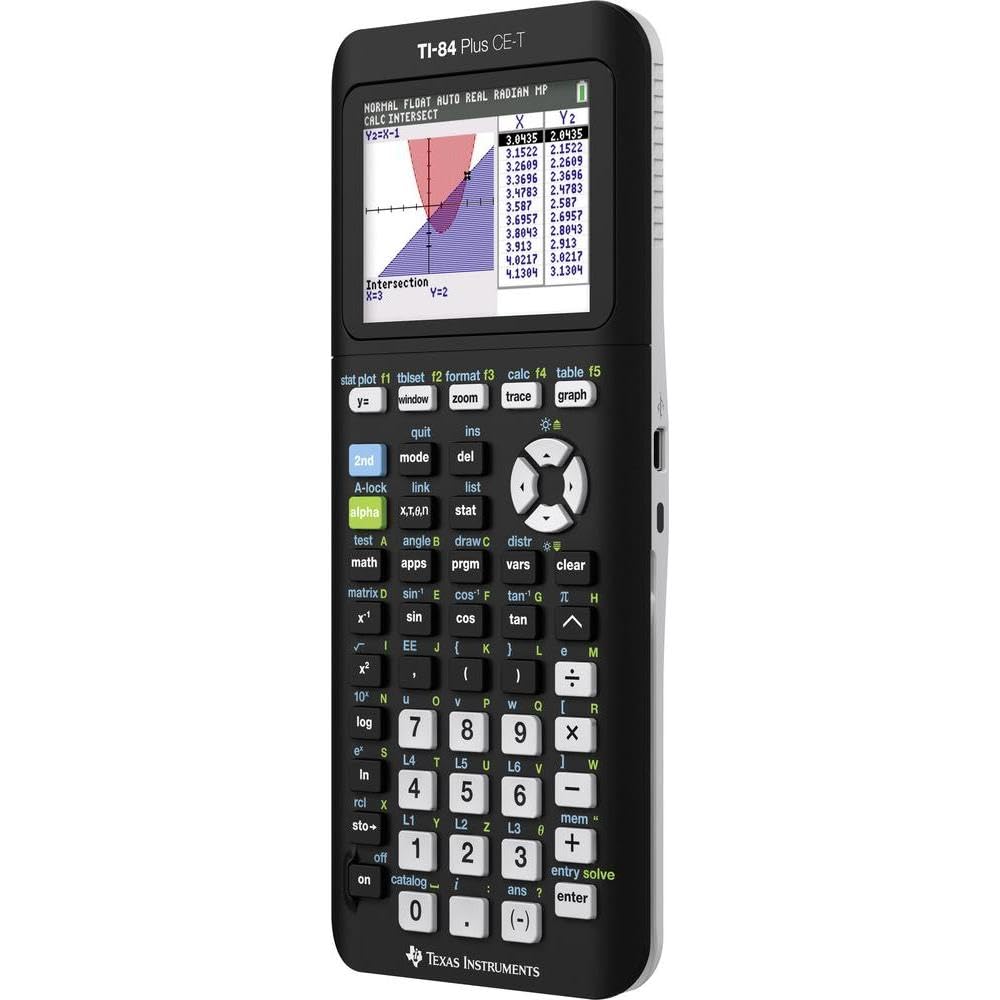 Grafikrechner TI-84 Plus CE-T Python Edition mit Farbdisplay und Python-Programmierung, schwarz