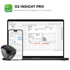 Finger Pulsoximeter O2Ring-S für die Schlafüberwachung mit Vibrationsalarm, 24 Std Akkulaufzeit, Bluetooth und 4 x 10 Std Speicher