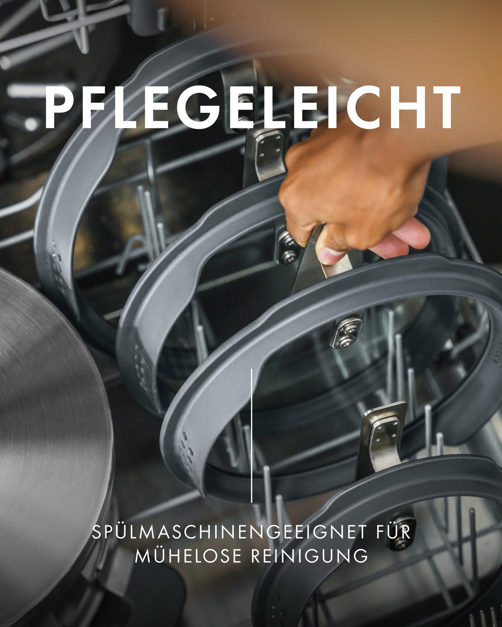 Kochtopf-Set Simplify 5-teilig mit integriertem Sieb Induktion Edelstahl Grau 16 bis 24 cm 1,5 bis 6 L