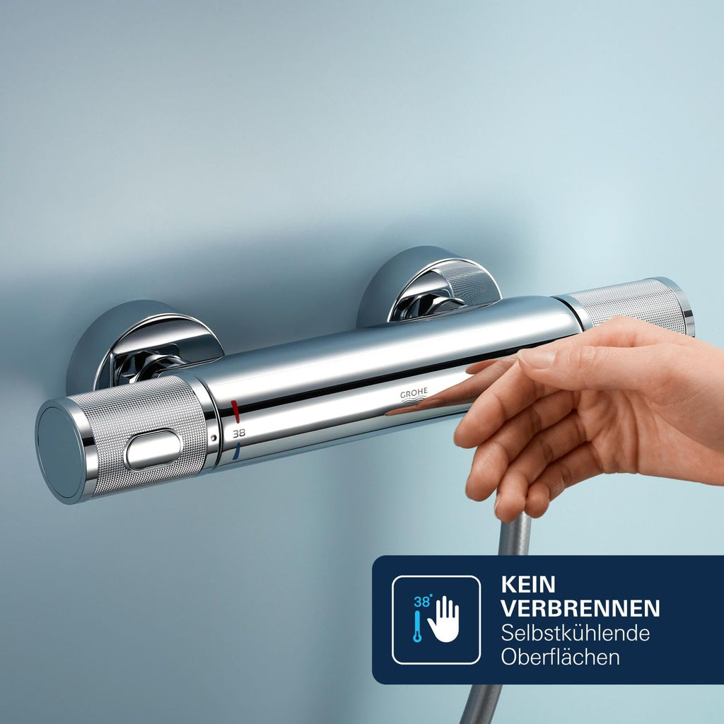 Thermostat-Wannenarmatur Precision Feel 34788000 wassersparend mit Sicherheitssperre bei 38 °C kühler Oberfläche Chrom