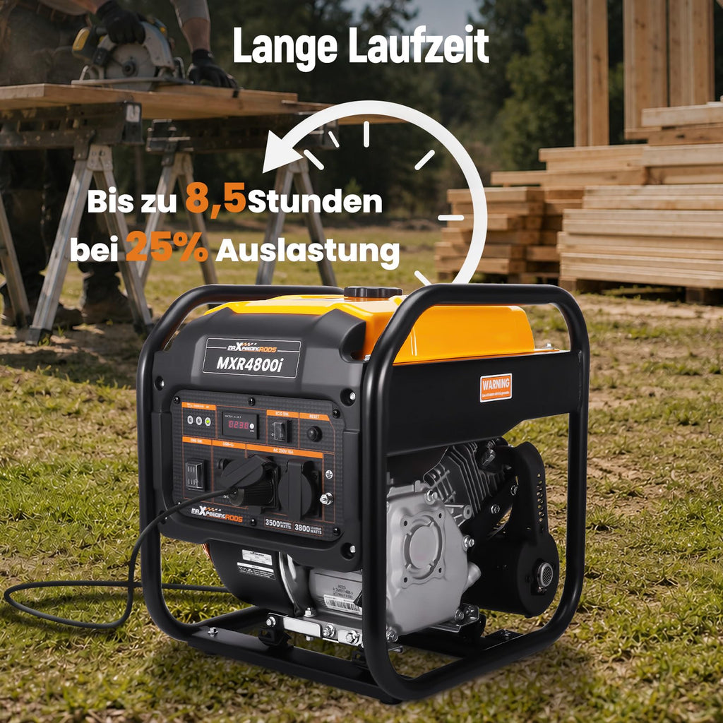 Inverter Stromgenerator 3800 W Benzin MXR4800I mit 230V- und USB-Anschlüssen, reine Sinuswelle