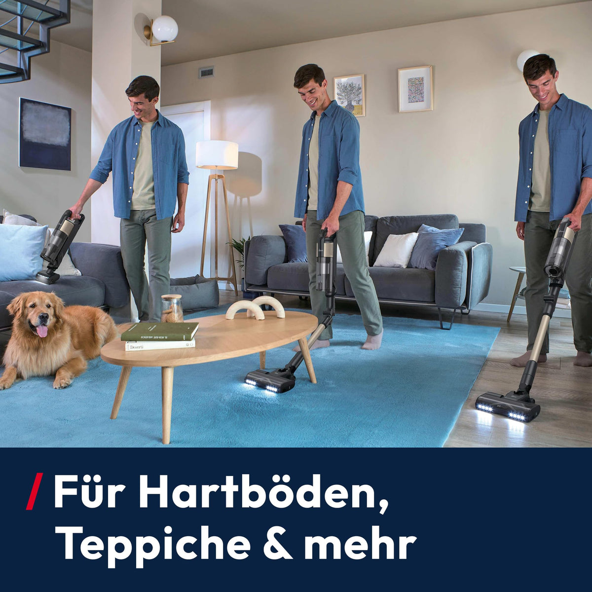Kabelloser Akku-Staubsauger HF3 CORE Pet mit Tierhaardüse, 60 Min Laufzeit und 300 W