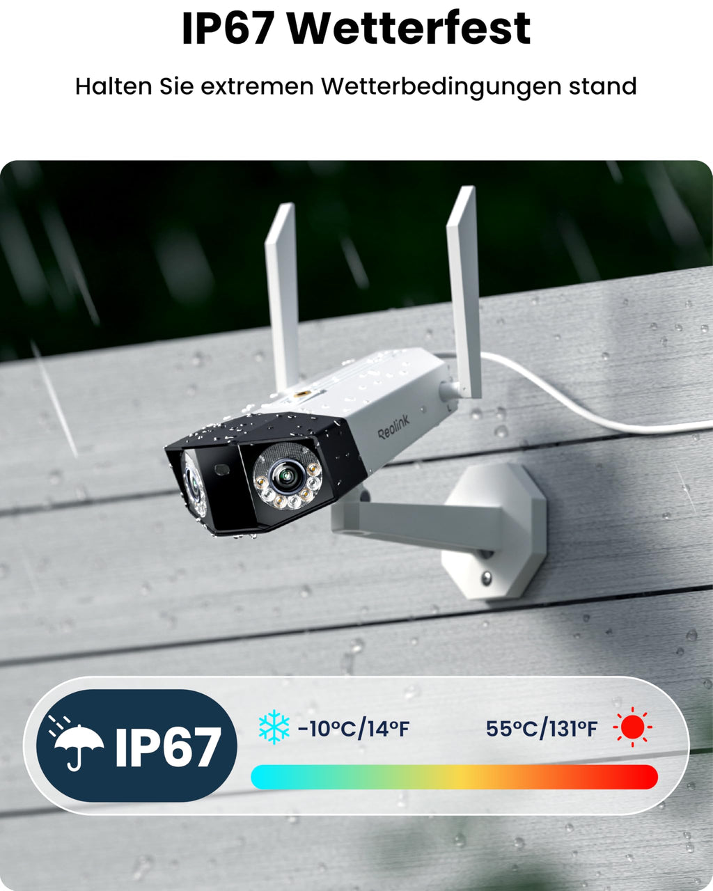 Überwachungskamera Außen WLAN 16MP Duo 3 WiFi mit 180° Panoramablick und Wi-Fi 6