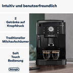 Kaffeevollautomat Magnifica S mit manuellem Milchaufschäumer und 13-stufigem Mahlwerk, schwarz