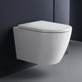 Hänge-WC spülrandlos mit 360° Tornado-Spülung, 3–4,5 l Wasserverbrauch, 58 dB leise und Soft-Close-Absenkautomatik, weiß