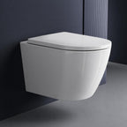 Hänge-WC spülrandlos mit 360° Tornado-Spülung, 3–4,5 l Wasserverbrauch, 58 dB leise und Soft-Close-Absenkautomatik, weiß