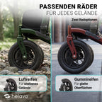 Outdoor-Rollator mit Luftbereifung, faltbar für Draußen, bis 136 kg, Sitz und Rückenlehne