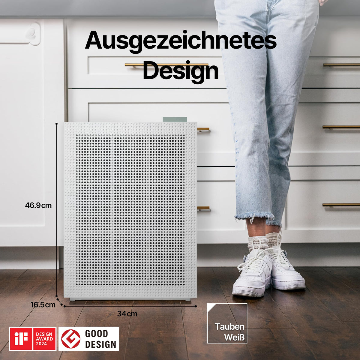 Luftreiniger für Schlafzimmer und Allergiker AIRMEGA 150 mit HEPA-Filter, 281 m³/h CADR, weiß