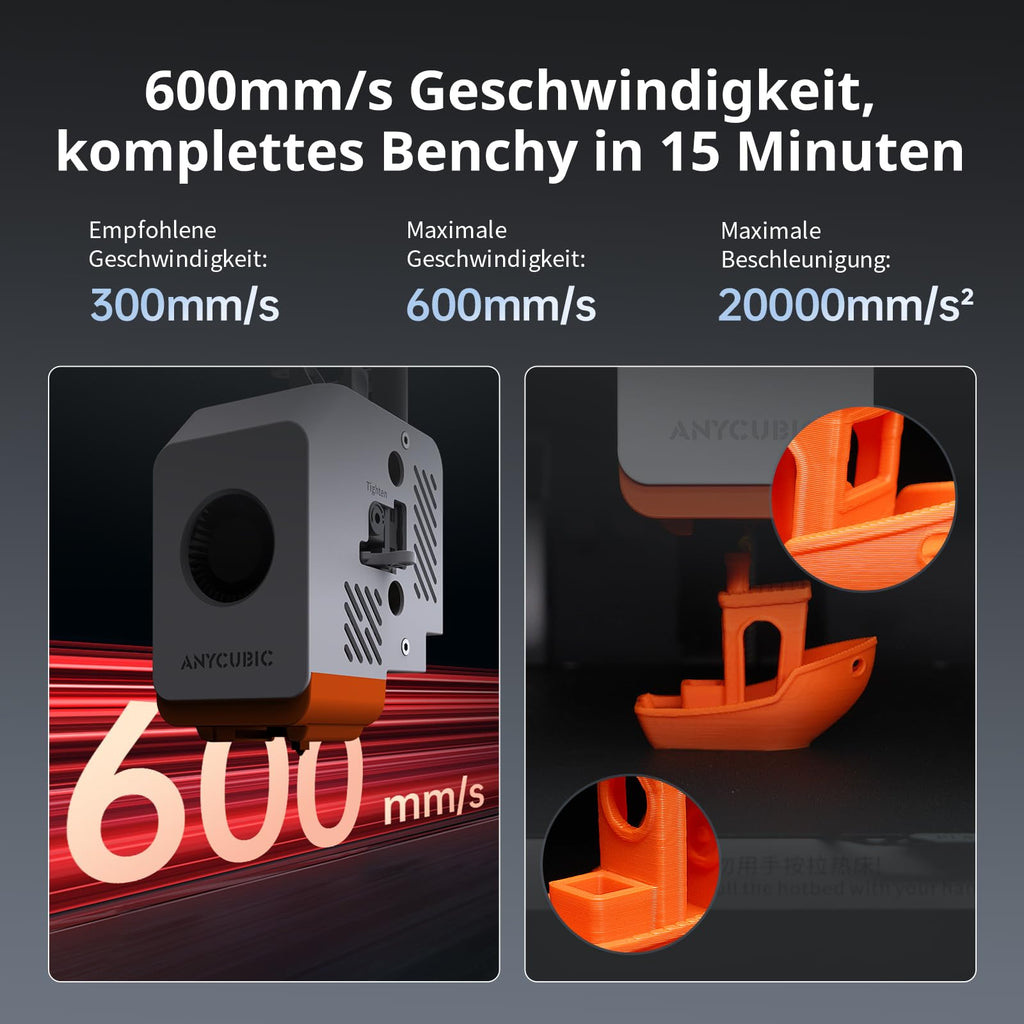 3D-Drucker Kobra S1 Combo mit Mehrfarbdruck in 4 Farben und Trocknen während des Druckens, 600 mm/s
