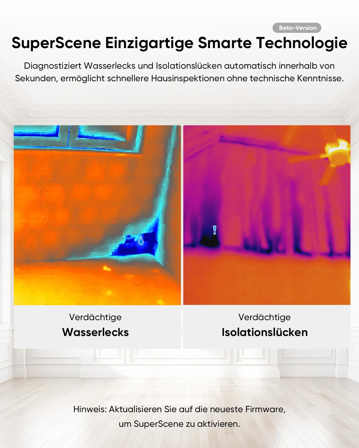 Wärmebildkamera E02 mit SuperIR 240 x 240 IR-Auflösung und visueller Kamera, 20 Hz, -20 °C bis 400 °C