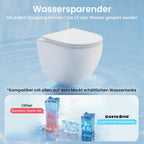 Spülrandloses Wand-WC CD-DT001, 48 cm Hänge-WC aus Keramik mit 360° Tornado-Spülung, Soft-Close UF-Sitz und 3–4,5 L Wasserverbrauch