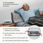 Beinmassagegerät mit 2 Beinmanschetten und 4 Luftkammern, luftbetriebene Kompressionsmassage für Beine und Füße