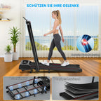 Klappbares Laufband für Zuhause mit 9 % Steigung, 1-12 km/h, 2,75 HP, App und LED-Anzeige, bis 160 kg