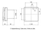 Kleinraumventilator Ø 100 mm 92 m³/h zweistufig mit elektrischem Innenverschluss Feuchteautomatik Bewegungsmelder Wand- und Deckenmontage