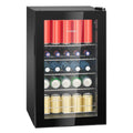 Flaschenkühlschrank 63 L mit Glastür, bis zu 89 Dosen, 4 Ablagen, LED-Beleuchtung, KSG 7287