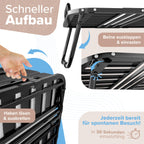 Klappbett 80x200 cm mit Memory-Schaum-Matratze, Gästebett bis 250 kg belastbar, Metallrahmen und Transportrollen inkl. Schutzhülle