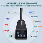 Kabelloses DECT-Büro-Headset WH64 Pro mit 3,5-Zoll-Touchscreen-Basisstation und Bluetooth