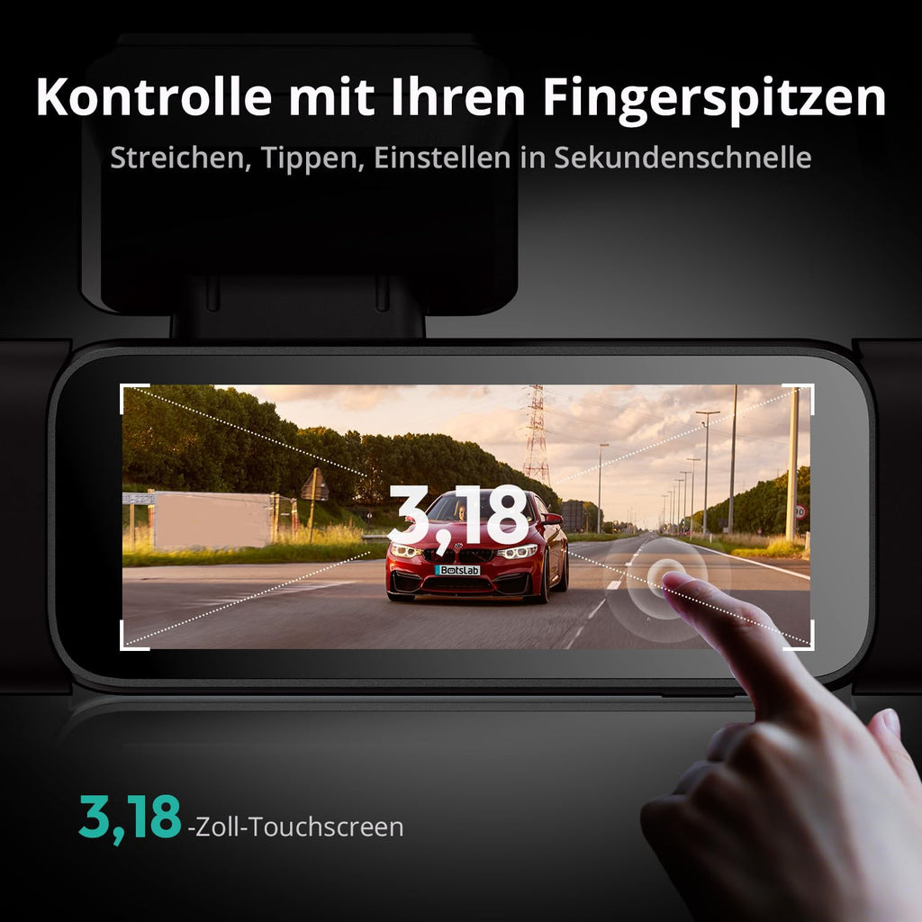4-Kanal-Dashcam G980H mit 360°-Rundum-Aufnahme, 3K+1080P×3, 24/7-Parkmodus und 128 GB SD-Karte