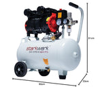 Flüsterkompressor SW 375/10 Pro 24 l 10 bar 1100 W ölfrei 230 V 1,5 PS mit Wasserabscheider Kupferwicklung