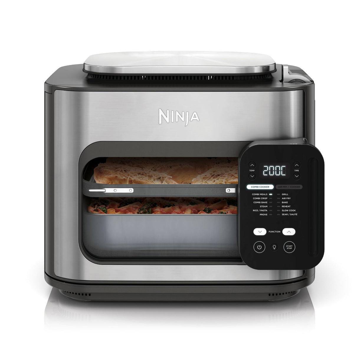 Combi 12-in-1 Multikocher mit Ofen- und Heißluftfritteusen-Funktion, 12,5 L, grau