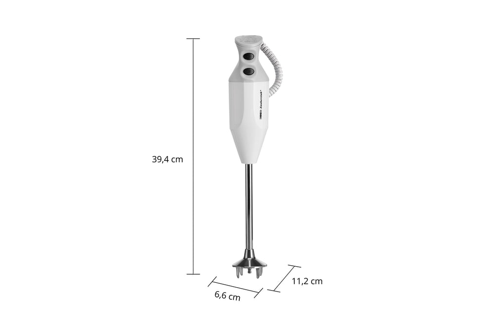 Stabmixer P 200 Profi mit Multimesser, Schlagscheibe und Quirlscheibe, 200 W, 2 Stufen bis 17.000 U/Min, weiß/grau