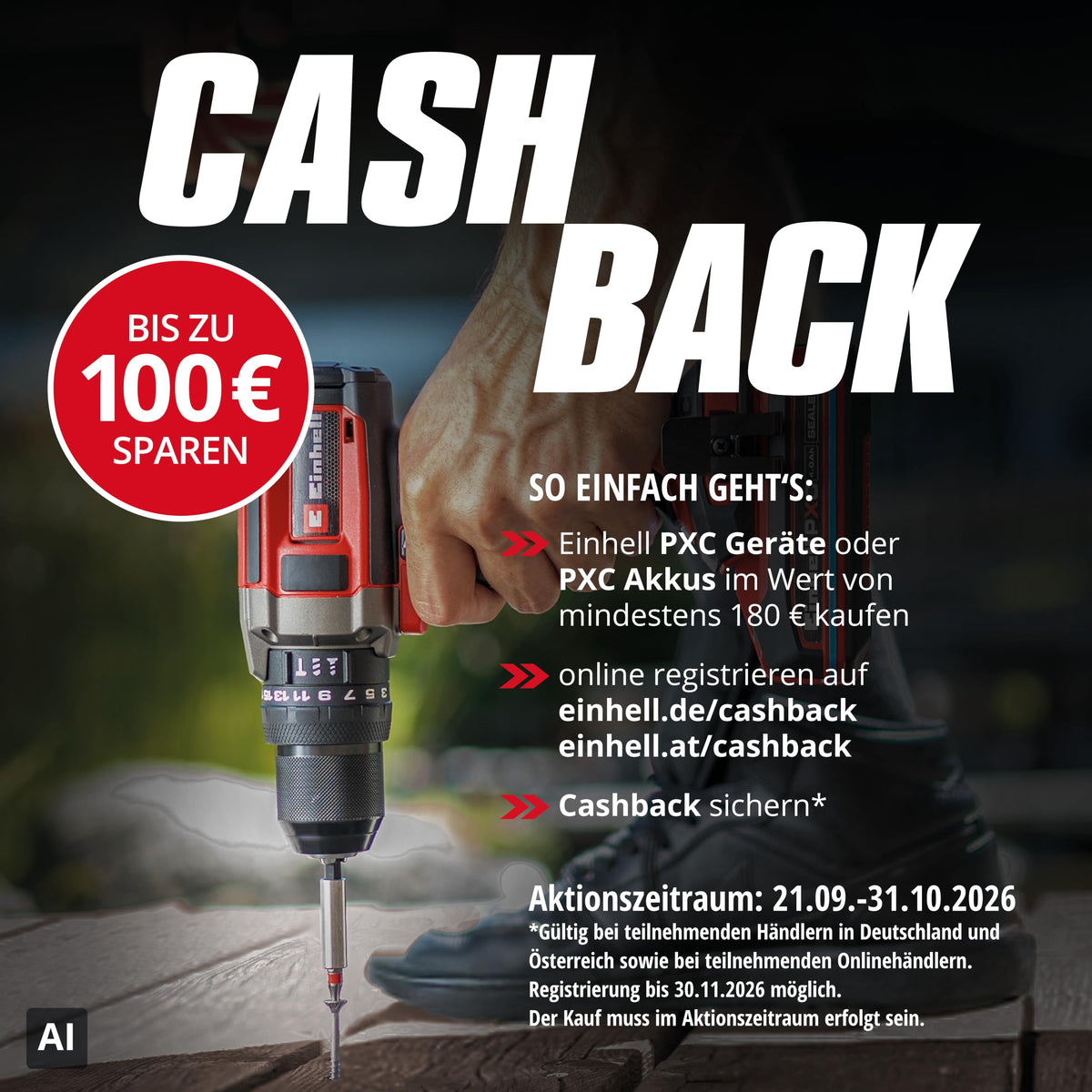 Akku-Kehrmaschine TE-SW 18/610 Li-Solo mit 610 mm Kehrbreite und 20 L Schmutzbehälter, ohne Akku und Ladegerät