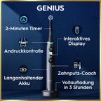 Elektrische Zahnbürste iO Series 9 mit 3 Aufsteckbürsten, 7 Putzmodi, magnetischer Schnellladestation und Reise-Etui, Black Onyx