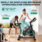 Heimtrainer Fahrrad mit 0-100% Widerstand, LCD-Display und Tablet-Halterung, bis 160 kg, 15 kg Schwungrad