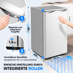 Klein-Gefrierschrank 73 L mit 4-Sterne-Gefrierfach, 3 Fächer und wechselbarem Türanschlag, silber