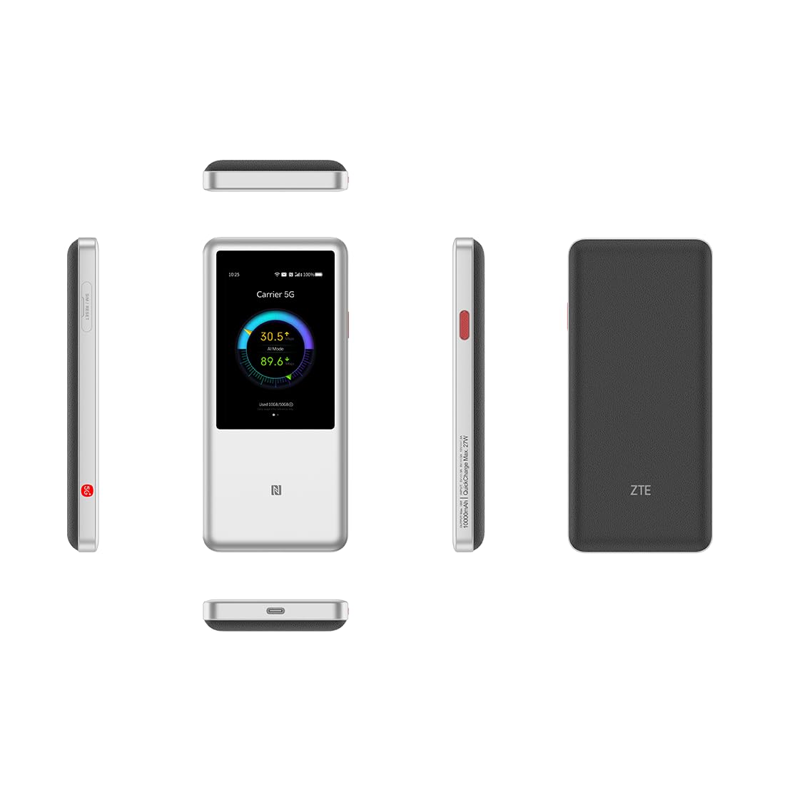 5G Pocket-Router MU5250 mit Wi-Fi 7, 10.000-mAh-Akku und 27-W-Schnellladung, für bis zu 64 Geräte
