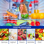 Kühlschrank ohne Gefrierfach 242 L, 143 cm hoch, Energieklasse E, 0 °C bis +8 °C, leise 40 dB, inox