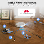 Saugroboter mit Wischfunktion und hebbarem Wischmopp Qrevo Curv 2 Pro 25.000 Pa 7,98 cm LiDAR Navigation Weiß