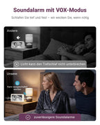 Babyphone mit 2 Kameras und 7"""" HD-Display, Split-Screen-Überwachung ohne WLAN, 6000mAh Akku, Nachtsicht und VOX-Modus