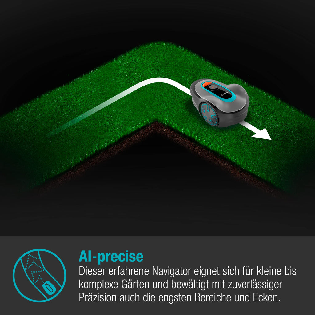 Mähroboter SILENO minimo 250 m² mit Bluetooth App 15 cm Schnittbreite 57 dB Begrenzungskabel und Ladestation