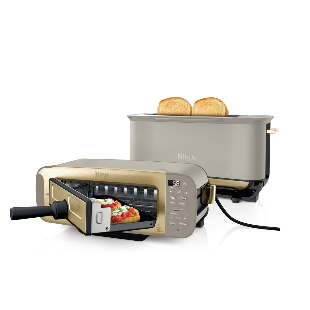 3-in-1 Toaster und Elektrogrill mit Deckel, 7 Kochfunktionen, für Toast, Bagel, Panini und Sandwiches, Stone Gold