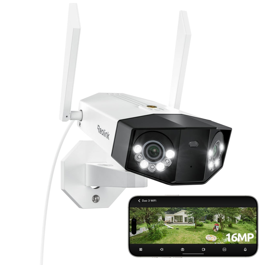 Überwachungskamera Außen WLAN 16MP Duo 3 WiFi mit 180° Panoramablick und Wi-Fi 6